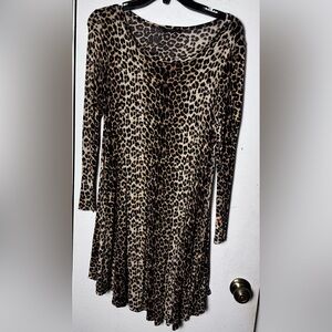 Leopard Print Long Sleeve Dress